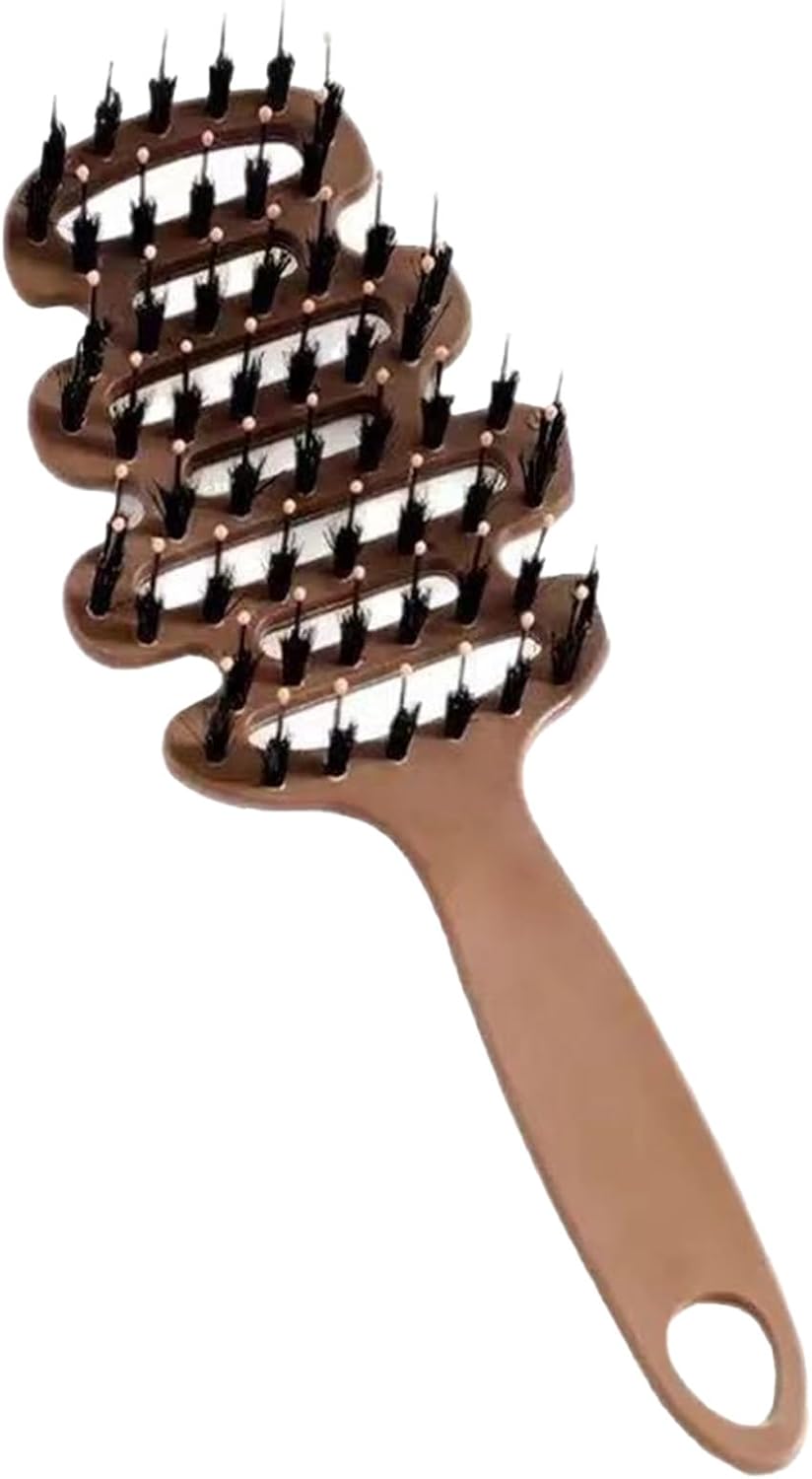 Brosse Pour Cheveux En Soies De Sanglier,Peigne Démêlant Courbé,Peigne - Pour Le Séchage Le Massage Le Coiffage Le Lissage Le Toilettage Les Cheveux Bouclés Le Voyage Le Salon La