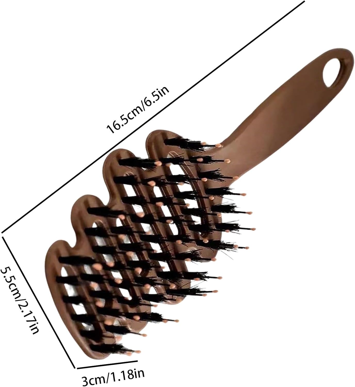 Brosse Pour Cheveux En Soies De Sanglier,Peigne Démêlant Courbé,Peigne - Pour Le Séchage Le Massage Le Coiffage Le Lissage Le Toilettage Les Cheveux Bouclés Le Voyage Le Salon La