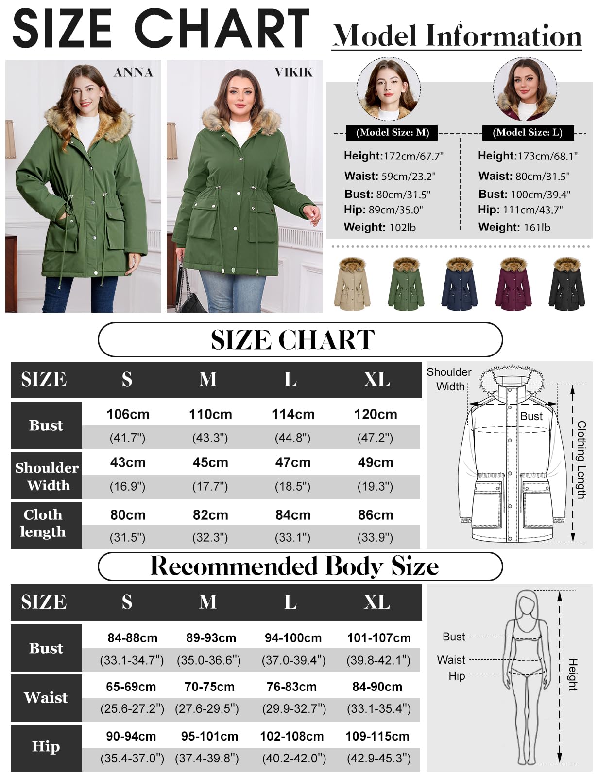 Lonya Manteau Femme Hiver Parka - Veste Polaire Imperméables Manteau à Capuche Zippé Chaud Blouson Doublure en Peluche Fausse Fourrure Parka Jacket Hooded Outercoat avec Poches