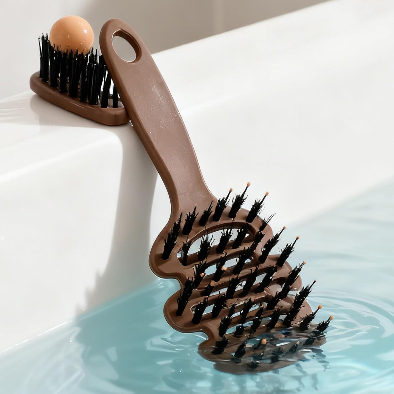 Brosse Pour Cheveux En Soies De Sanglier,Peigne Démêlant Courbé,Peigne - Pour Le Séchage Le Massage Le Coiffage Le Lissage Le Toilettage Les Cheveux Bouclés Le Voyage Le Salon La